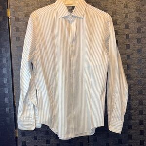 Ralph Lauren Men's White and Blue pinstriped New Westerton Dress Shirt nwot